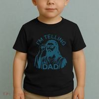 Funny Jesus Meme IM Telling Dad Jesus Christian Toddler T-Shirt thumb 2