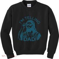 Funny Jesus Meme IM Telling Dad Jesus Christian Kids Sweatshirt thumb 0
