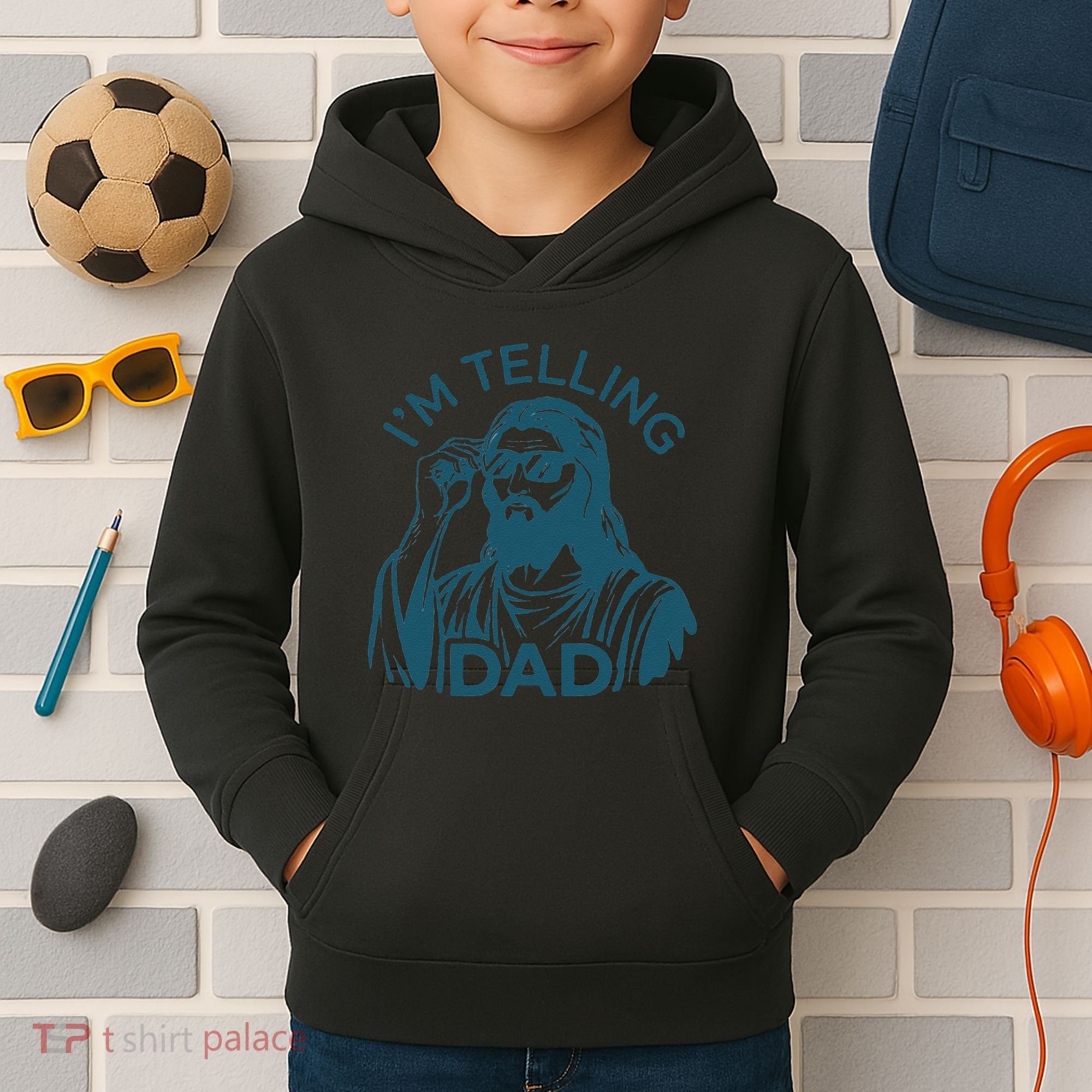Funny Jesus Meme IM Telling Dad Jesus Christian Kids Hoodie
