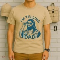 Funny Jesus Meme IM Telling Dad Jesus Christian T-Shirt thumb 6