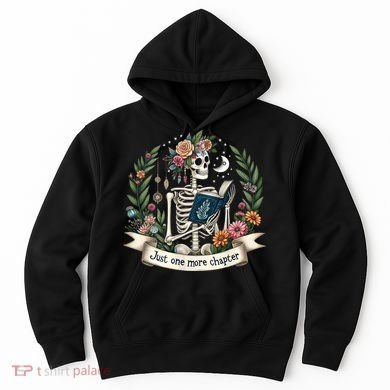 Funny Just One More Chapter Floral Book Lover Reading Design Hoodie