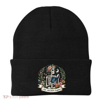 Funny Just One More Chapter Floral Book Lover Reading Design Beanie