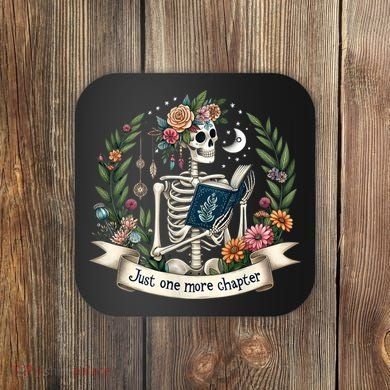 Funny Just One More Chapter Floral Book Lover Reading Design Coaster