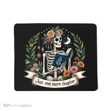 Funny Just One More Chapter Floral Book Lover Reading Design Mousepad