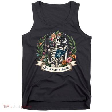 Funny Just One More Chapter Floral Book Lover Reading Design Tank Top