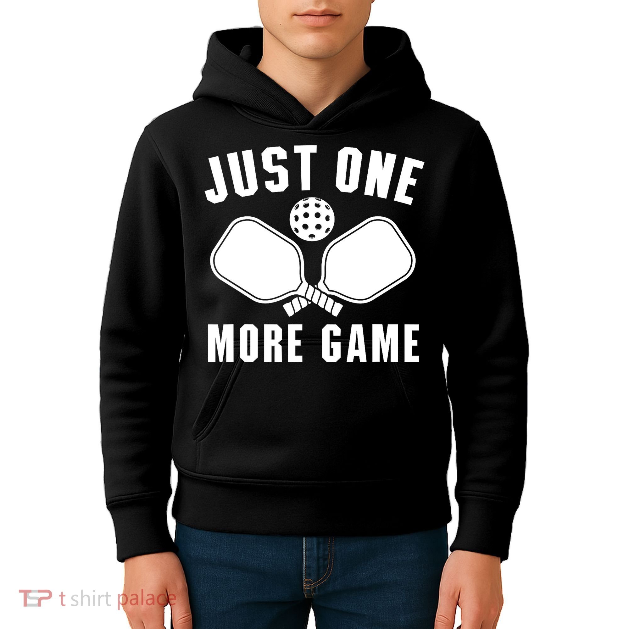Funny Just One More Game Pickleball Player Gift Pickleballers Kids Hoodie
