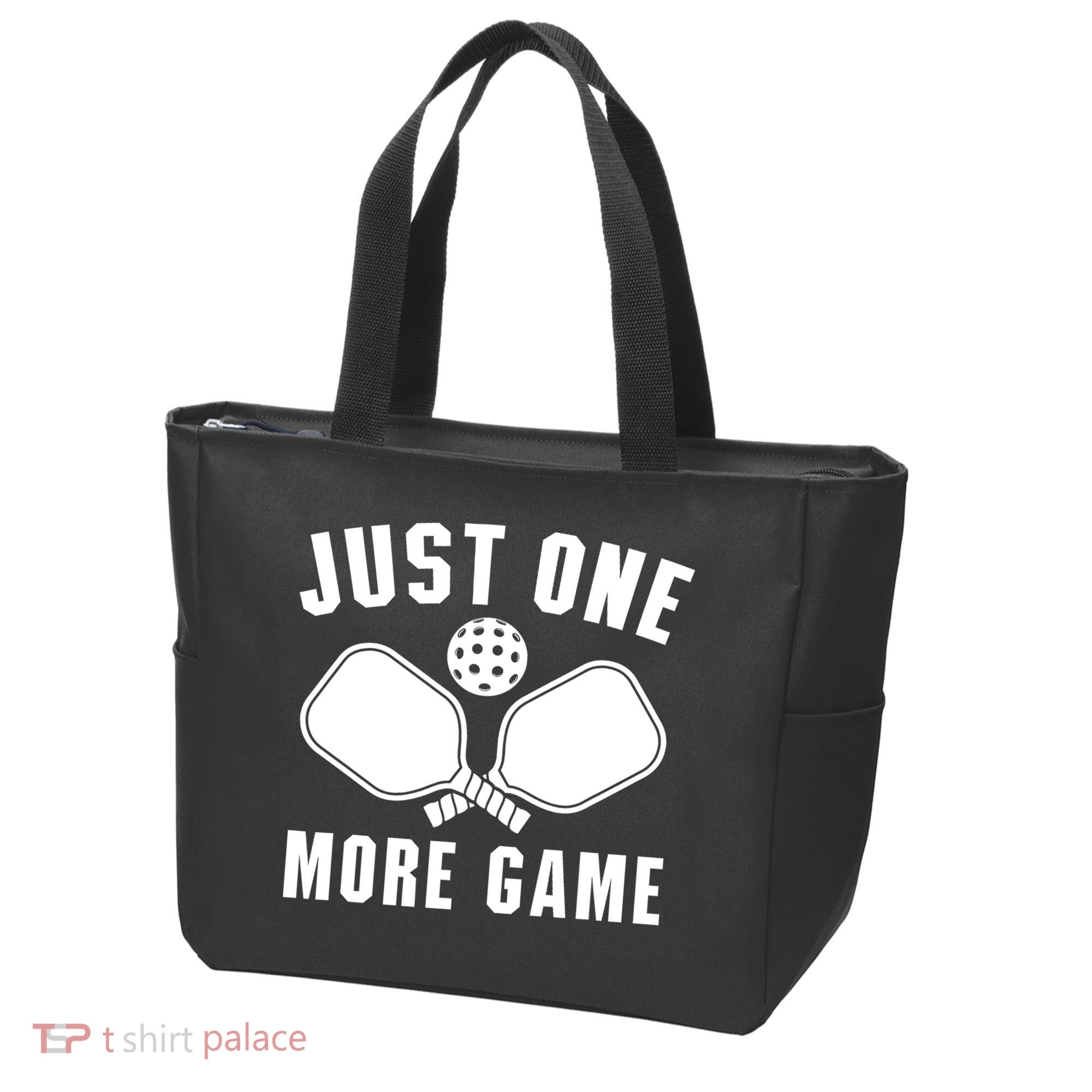 Funny Just One More Game Pickleball Player Gift Pickleballers Tote Bag