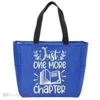 Funny Just One More Chapter Book Lovers Gift Tote Bag thumb 0