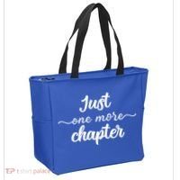Funny Just One More Chapter Book Booklover Bookworm Nerd Cool Gift Tote Bag thumb 2