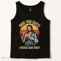 Funny Jesus Omg You Guys I Never Said That Tank Top thumb 2