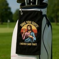Funny Jesus Omg You Guys I Never Said That Golf Towel thumb 2