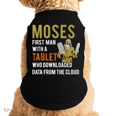 Funny Jewish Passover Moses Tablet Data Cloud Computing Doggie Tank