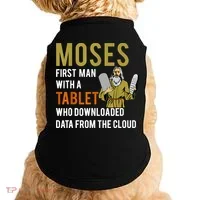 Funny Jewish Passover Moses Tablet Data Cloud Computing Doggie Tank thumb 0