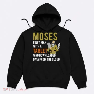 Funny Jewish Passover Moses Tablet Data Cloud Computing Hoodie