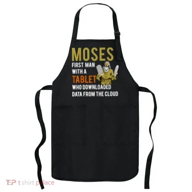 Funny Jewish Passover Moses Tablet Data Cloud Computing Apron