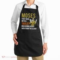 Funny Jewish Passover Moses Tablet Data Cloud Computing Apron thumb 2