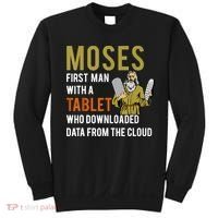 Funny Jewish Passover Moses Tablet Data Cloud Computing Sweatshirt thumb 0