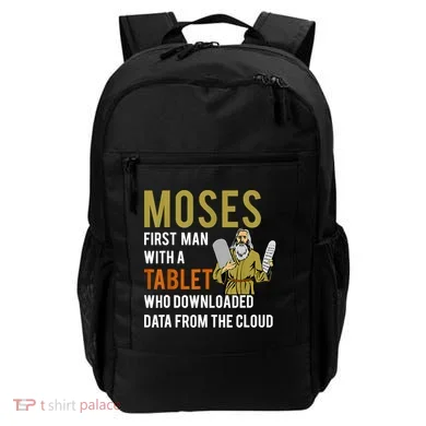 Funny Jewish Passover Moses Tablet Data Cloud Computing Backpack