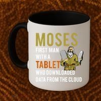 Funny Jewish Passover Moses Tablet Data Cloud Computing Coffee Mug thumb 2