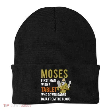 Funny Jewish Passover Moses Tablet Data Cloud Computing Beanie