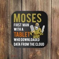 Funny Jewish Passover Moses Tablet Data Cloud Computing Coaster thumb 0
