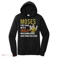 Funny Jewish Passover Moses Tablet Data Cloud Computing Women's Hoodie thumb 0