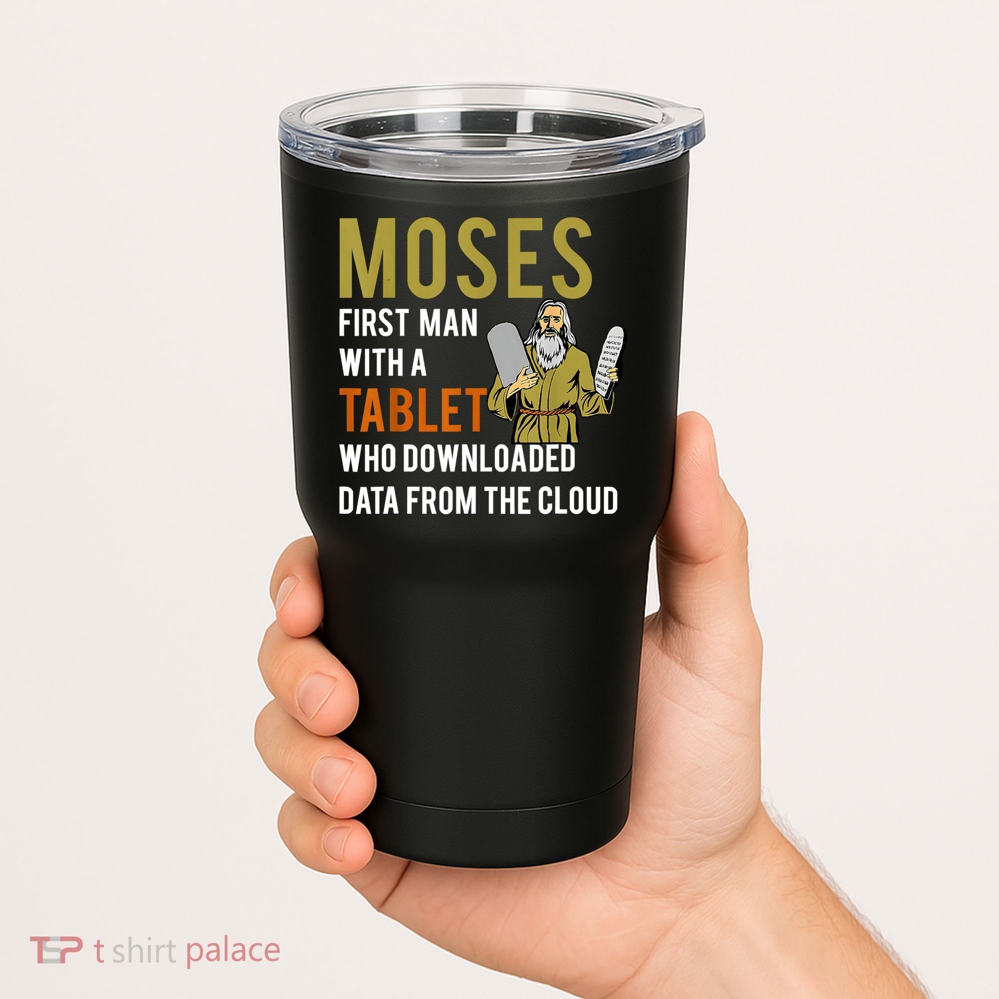 Funny Jewish Passover Moses Tablet Data Cloud Computing Tumbler