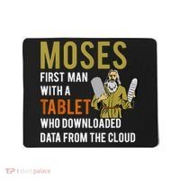Funny Jewish Passover Moses Tablet Data Cloud Computing Mousepad thumb 0