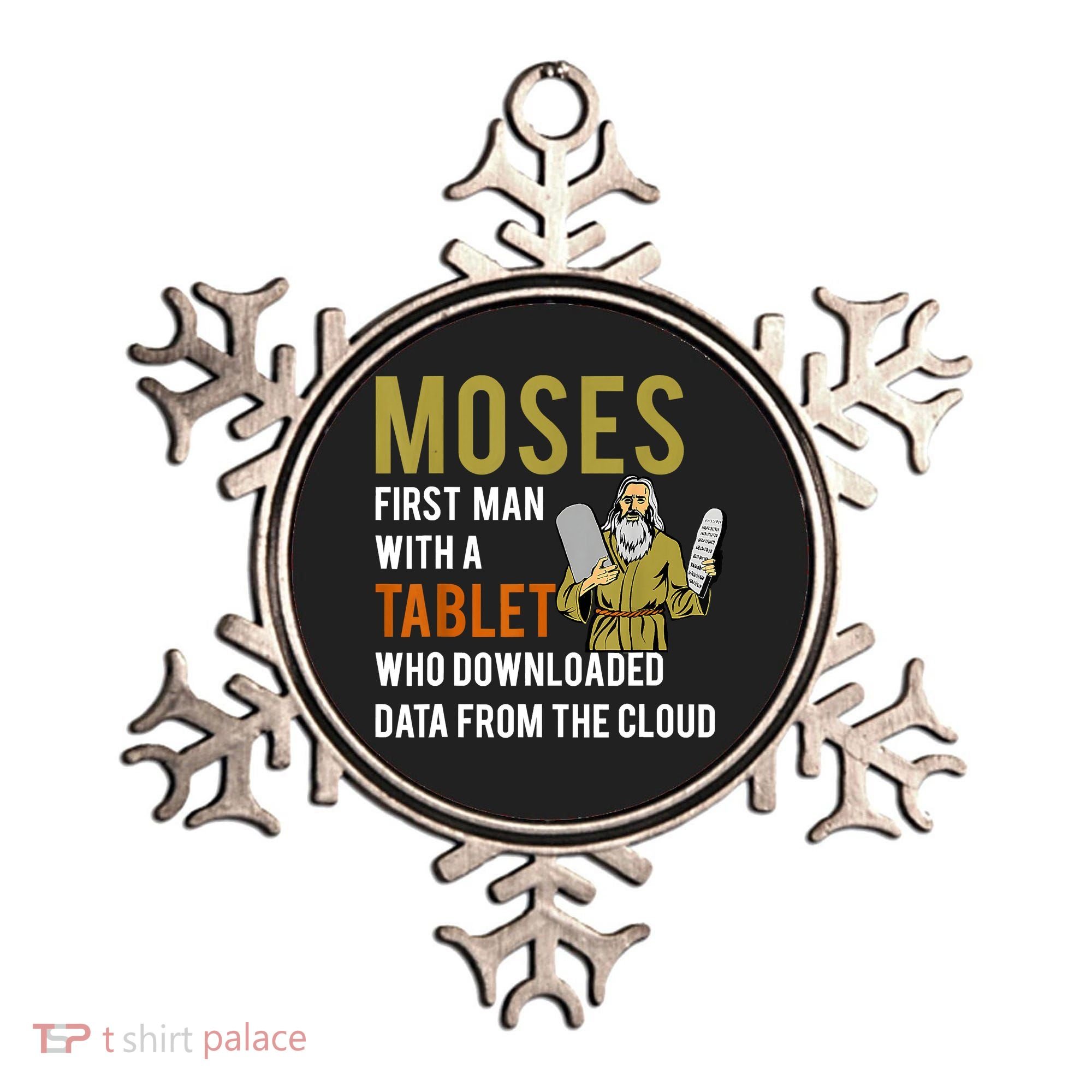 Funny Jewish Passover Moses Tablet Data Cloud Computing Ornament
