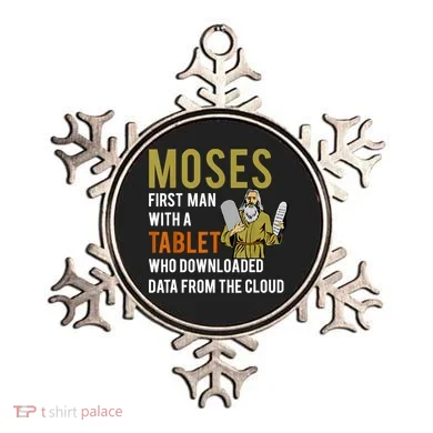 Funny Jewish Passover Moses Tablet Data Cloud Computing Ornament