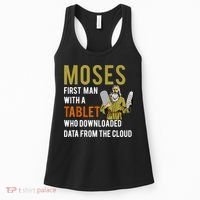 Funny Jewish Passover Moses Tablet Data Cloud Computing Women's Tank Top thumb 0