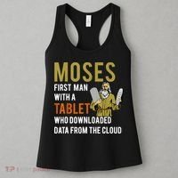 Funny Jewish Passover Moses Tablet Data Cloud Computing Women's Tank Top thumb 3