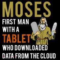 Funny Jewish Passover Moses Tablet Data Cloud Computing Baby Bodysuit thumb 2