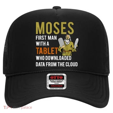 Funny Jewish Passover Moses Tablet Data Cloud Computing Hat
