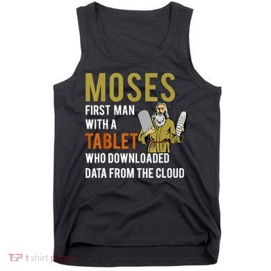 Funny Jewish Passover Moses Tablet Data Cloud Computing Tank Top