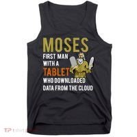 Funny Jewish Passover Moses Tablet Data Cloud Computing Tank Top thumb 0