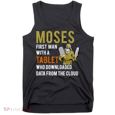 Funny Jewish Passover Moses Tablet Data Cloud Computing Tank Top