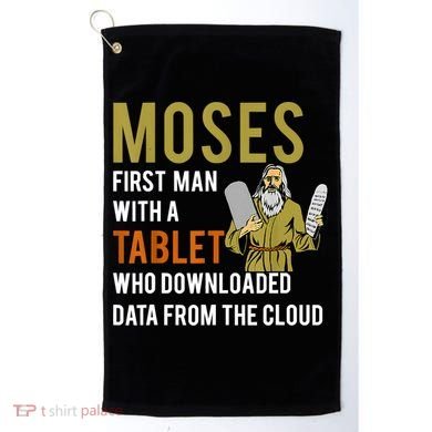 Funny Jewish Passover Moses Tablet Data Cloud Computing Golf Towel
