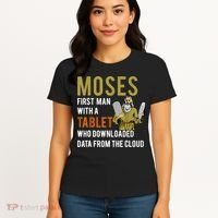 Funny Jewish Passover Moses Tablet Data Cloud Computing Women's T-Shirt thumb 4