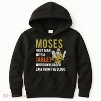 Funny Jewish Passover Moses Tablet Data Cloud Computing Kids Hoodie thumb 0