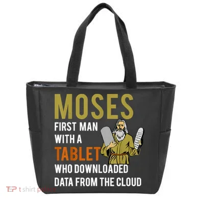 Funny Jewish Passover Moses Tablet Data Cloud Computing Tote Bag