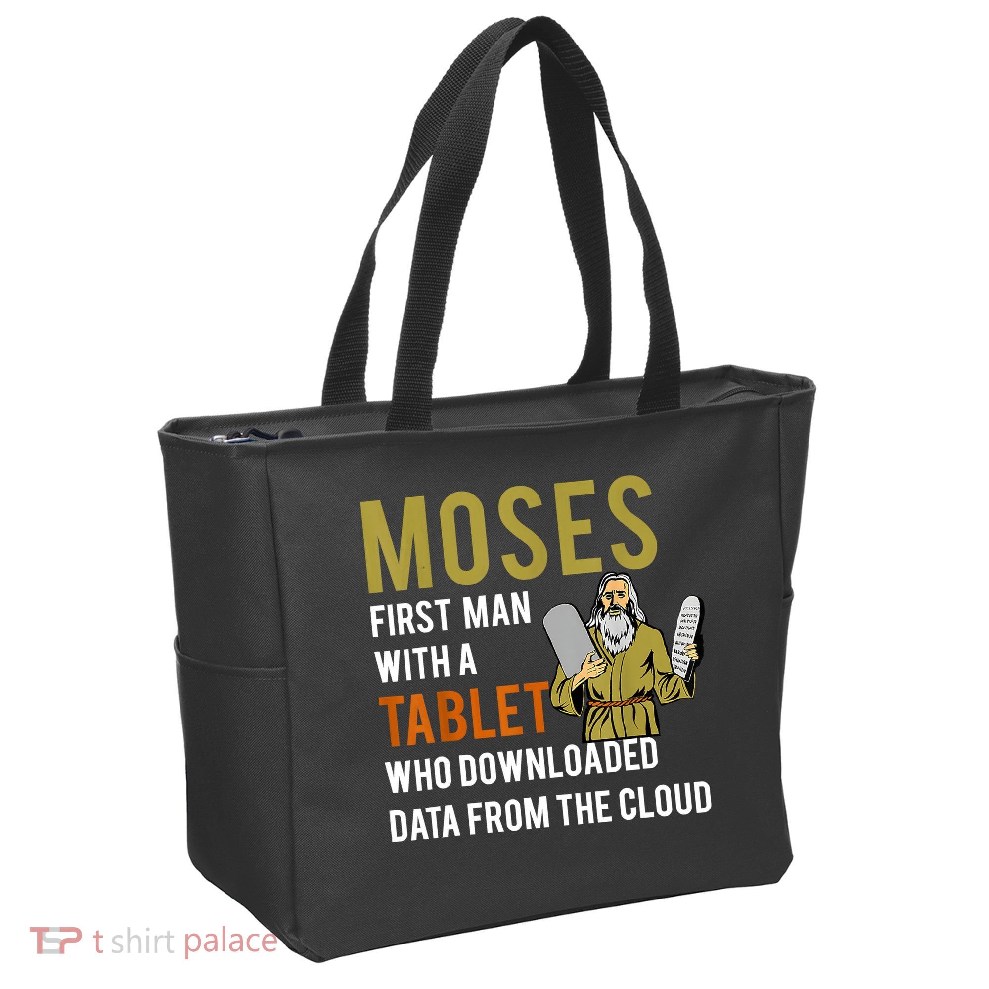 Funny Jewish Passover Moses Tablet Data Cloud Computing Tote Bag