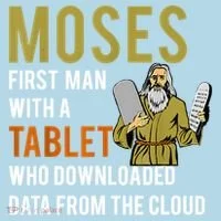 Funny Jewish Passover Moses Tablet Data Cloud Computing Polo thumb 2
