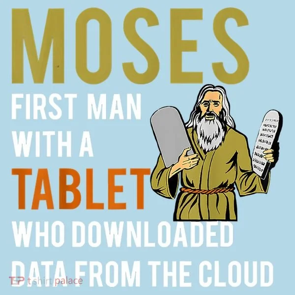 Funny Jewish Passover Moses Tablet Data Cloud Computing Polo