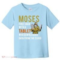 Funny Jewish Passover Moses Tablet Data Cloud Computing Toddler T-Shirt thumb 0