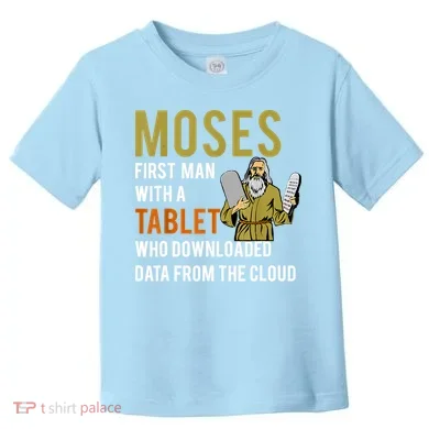 Funny Jewish Passover Moses Tablet Data Cloud Computing Toddler T-Shirt