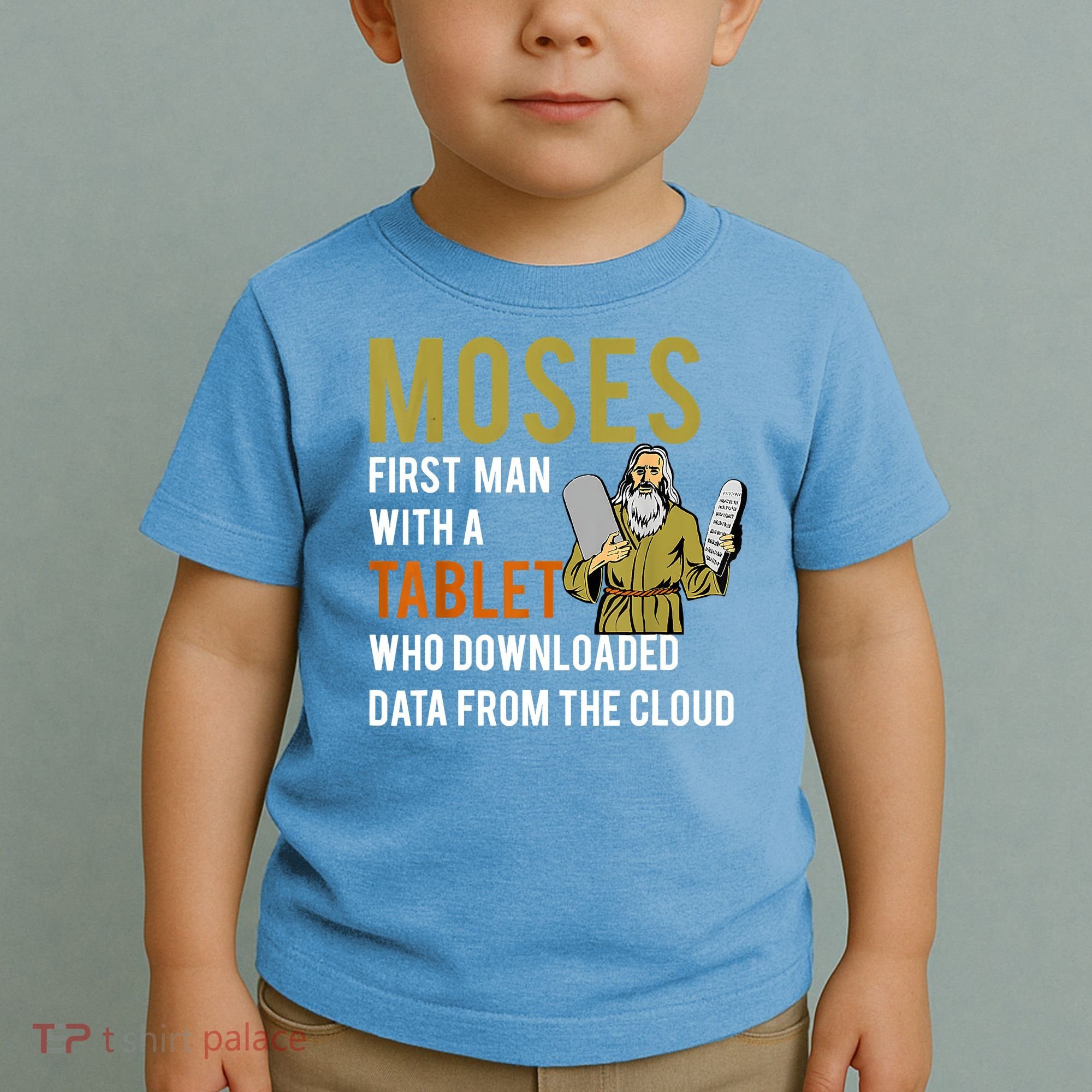 Funny Jewish Passover Moses Tablet Data Cloud Computing Toddler T-Shirt