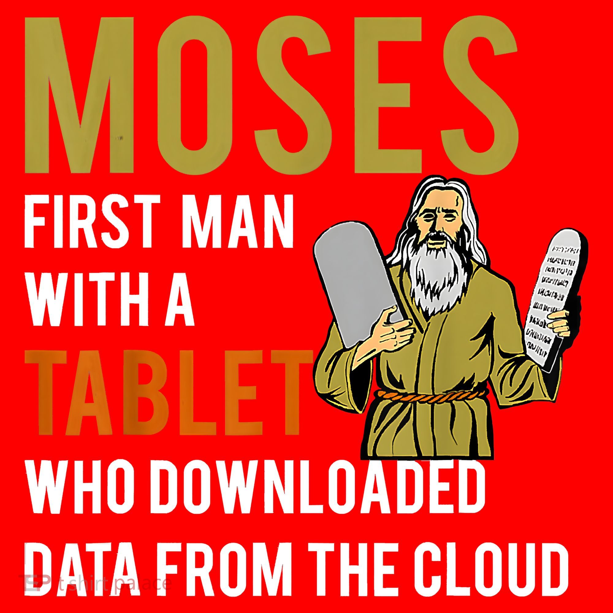 Funny Jewish Passover Moses Tablet Data Cloud Computing Santa Hat