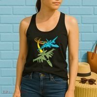 Fighter Jet Plane Future Pilot Aviation Airplanes Aircraft Women's Tank Top thumb 2