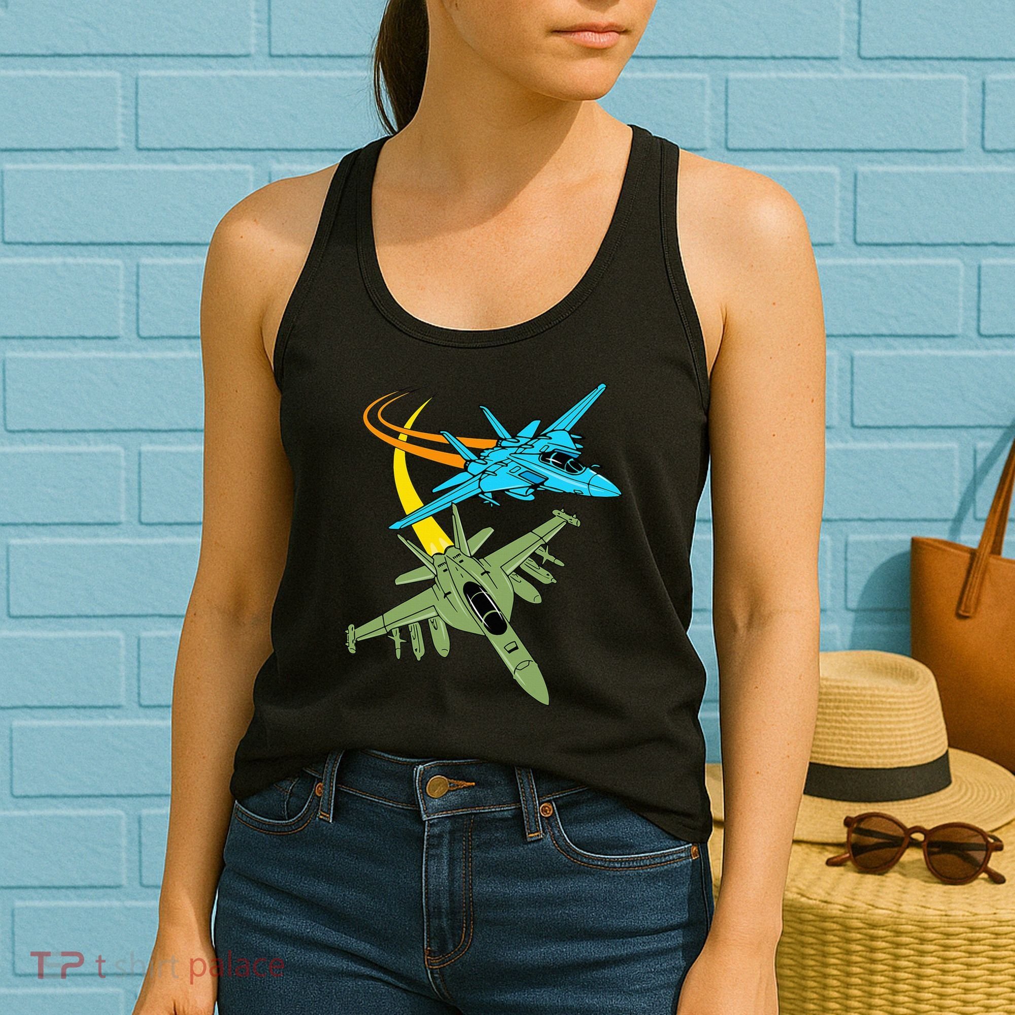 Fighter Jet Plane Future Pilot Aviation Airplanes Aircraft Women's Tank Top